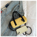 Oxford Cloth Mini Cylindrical Shoulder Bag