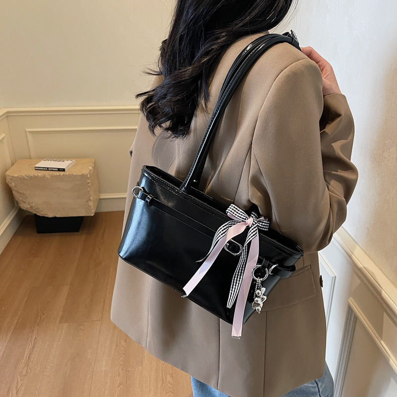 Sweet Mini Shoulder Bag with Bow Detail and Belt Buckle