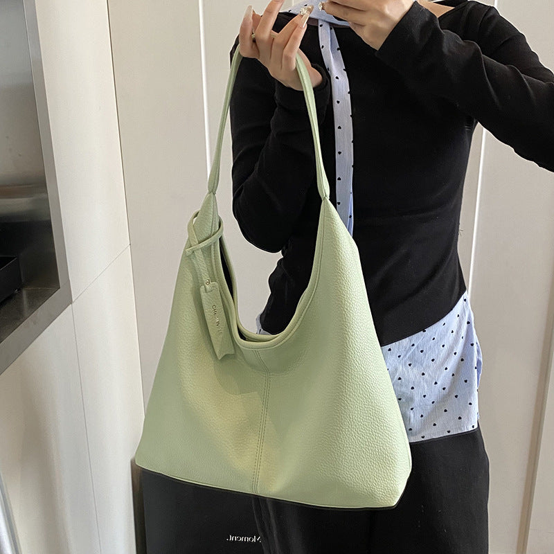 Minimalist Soft PU Leather Shoulder Tote Bag