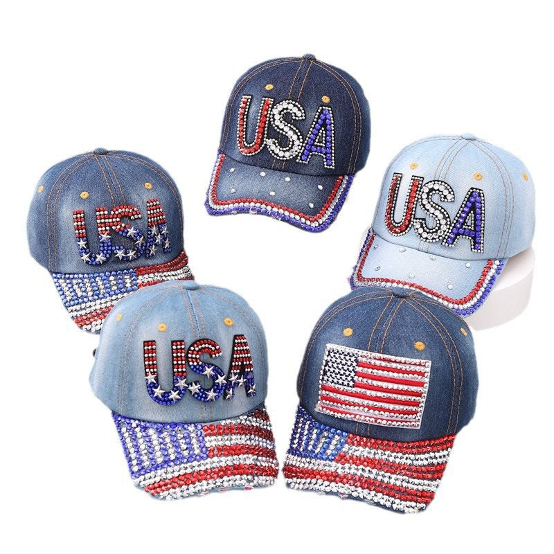 Rhinestone Flower Butterfly Baseball Cap