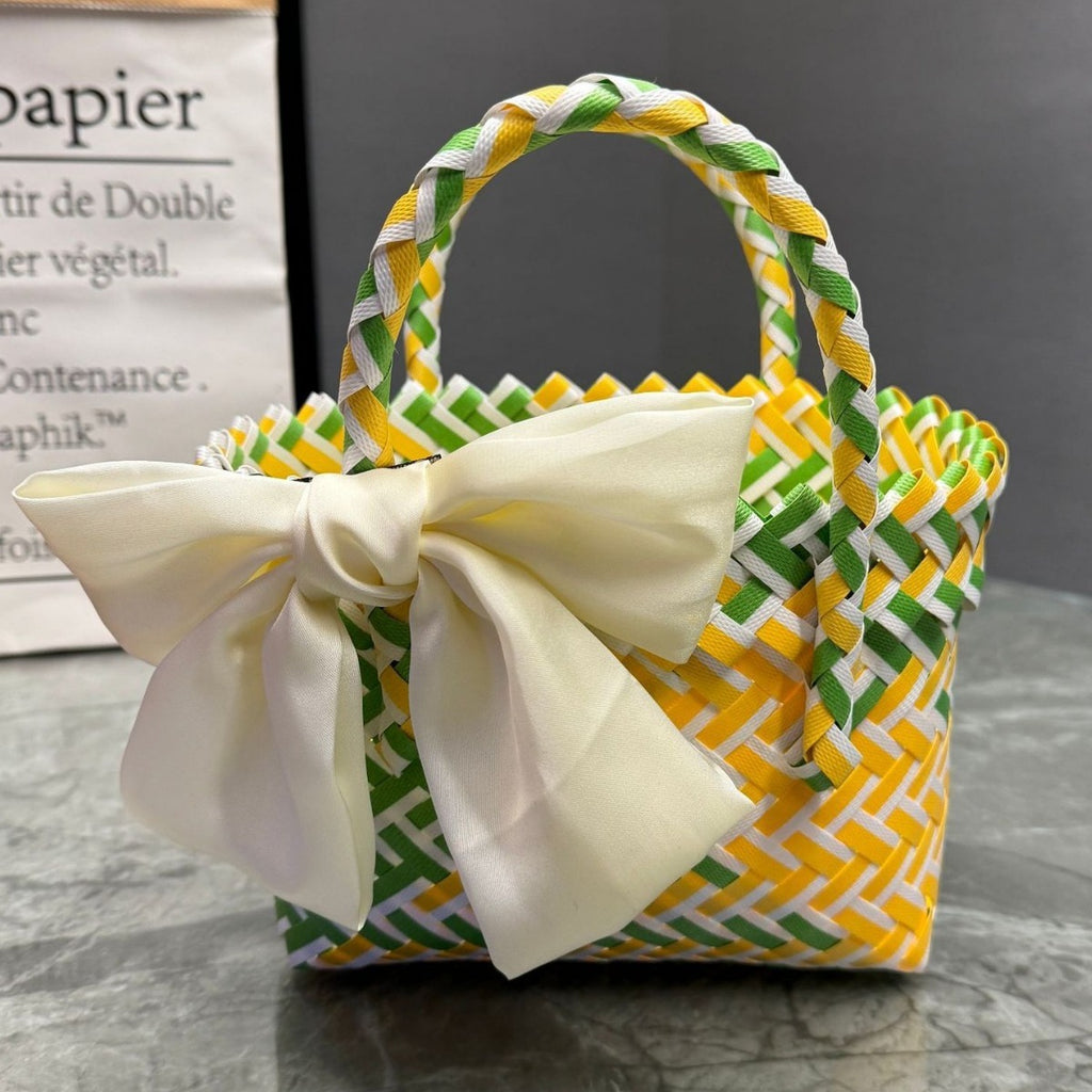 Plastic Woven Beach Basket Bag