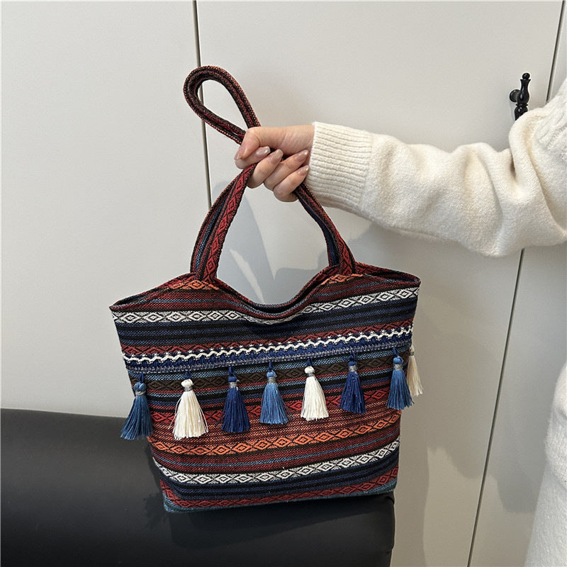 Women Ethnic Shoulder 2026 New Large Casual Tote Handbag