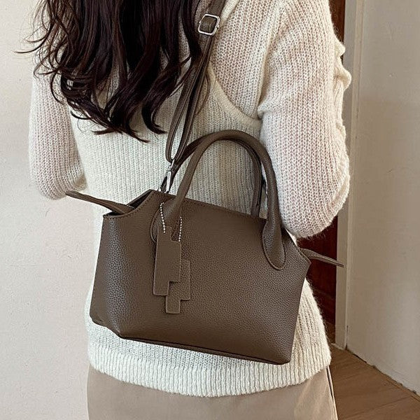 Compact Structured Shoulder Bag with Detachable Crossbody Strap