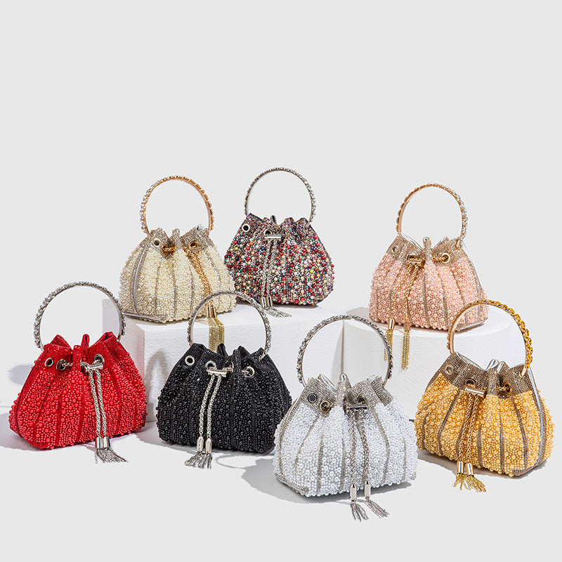 Gradient Full Diamond Tassel Evening Bag