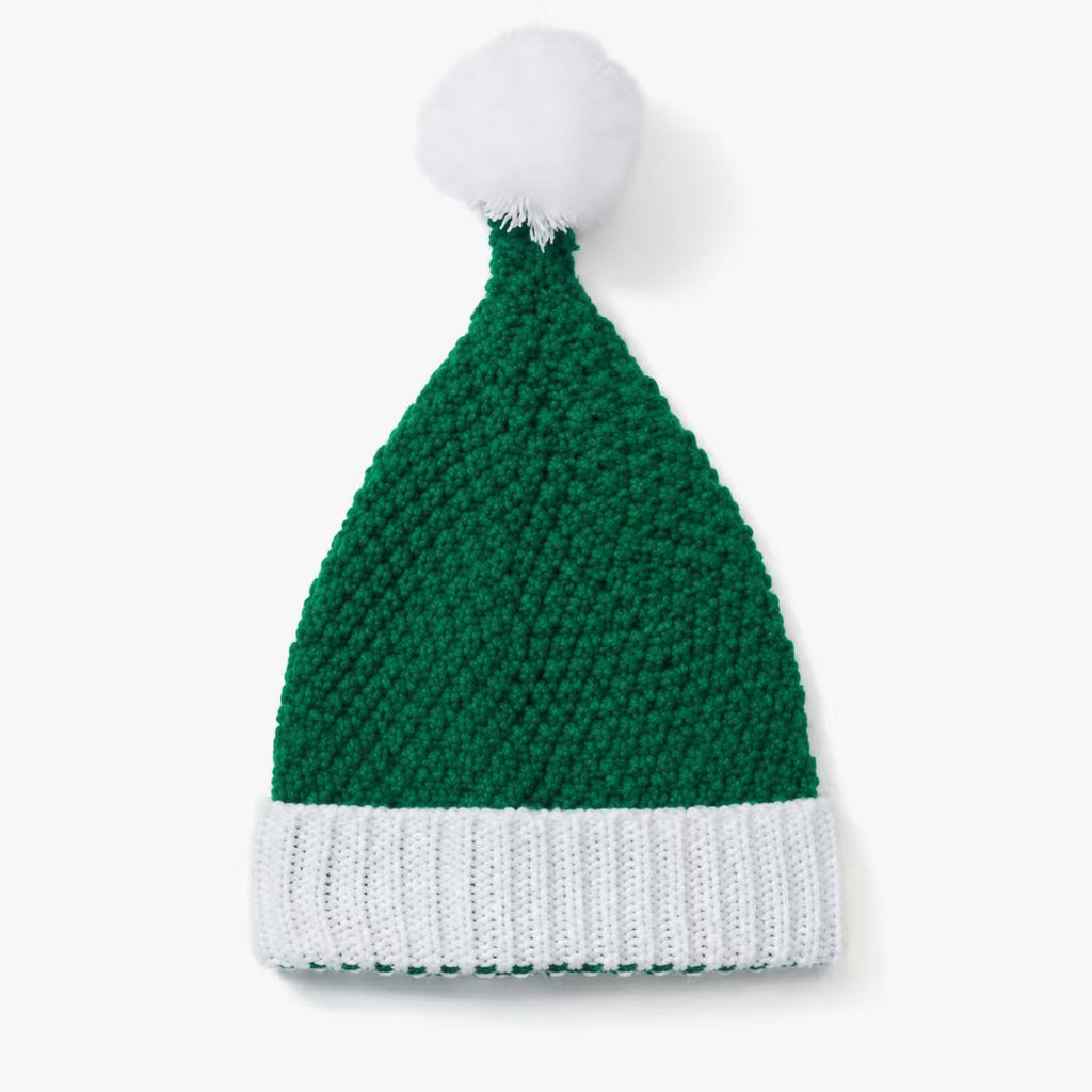 Christmas Knit Elf Pom Pom Cuffs Beanie Hats
