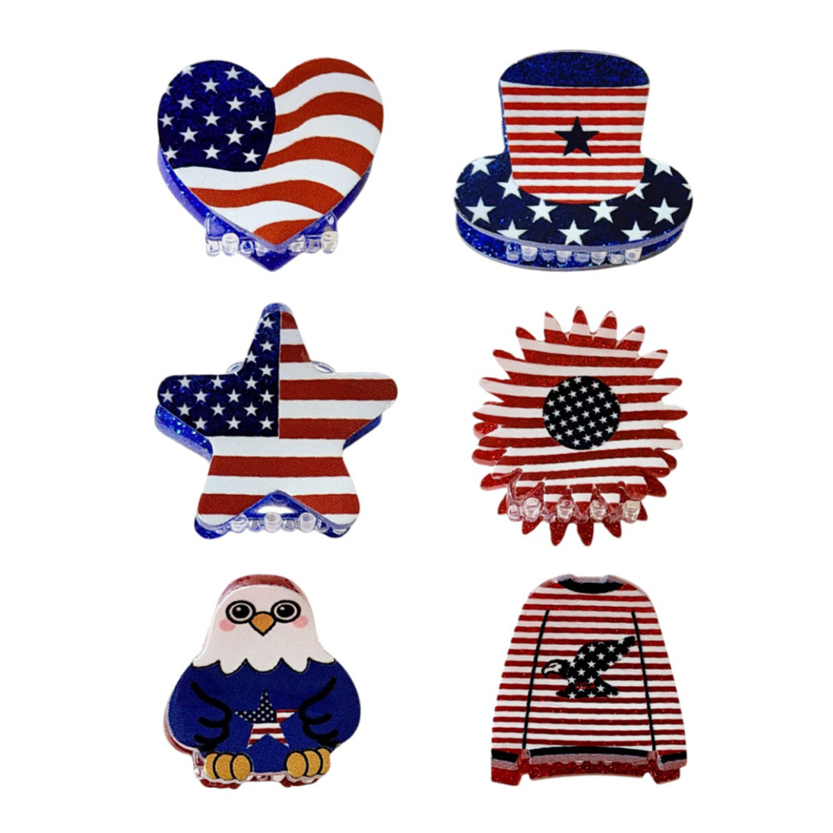 Independence Day Eagle Love Star Hair Clip
