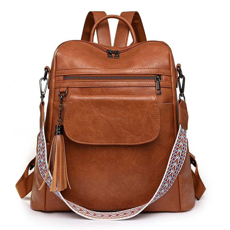 Women Retro Large Capacity Backpack, 2-Way Shoulder Crossbody Bag