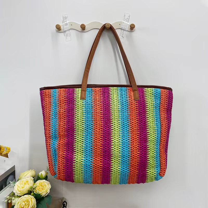 Handheld Woven Large Capacity Commuter Tote Bag