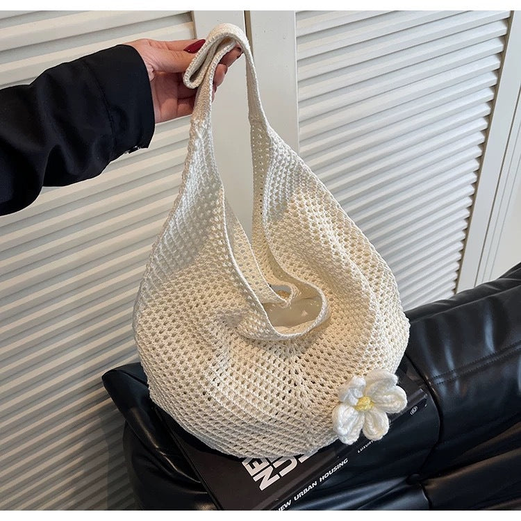 Women Yarn 2026 New Hand Knit Underarm Unique Shoulder Commute Tote Bag