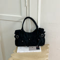 Soft Suede Shoulder Bag with Stylish Stud Details