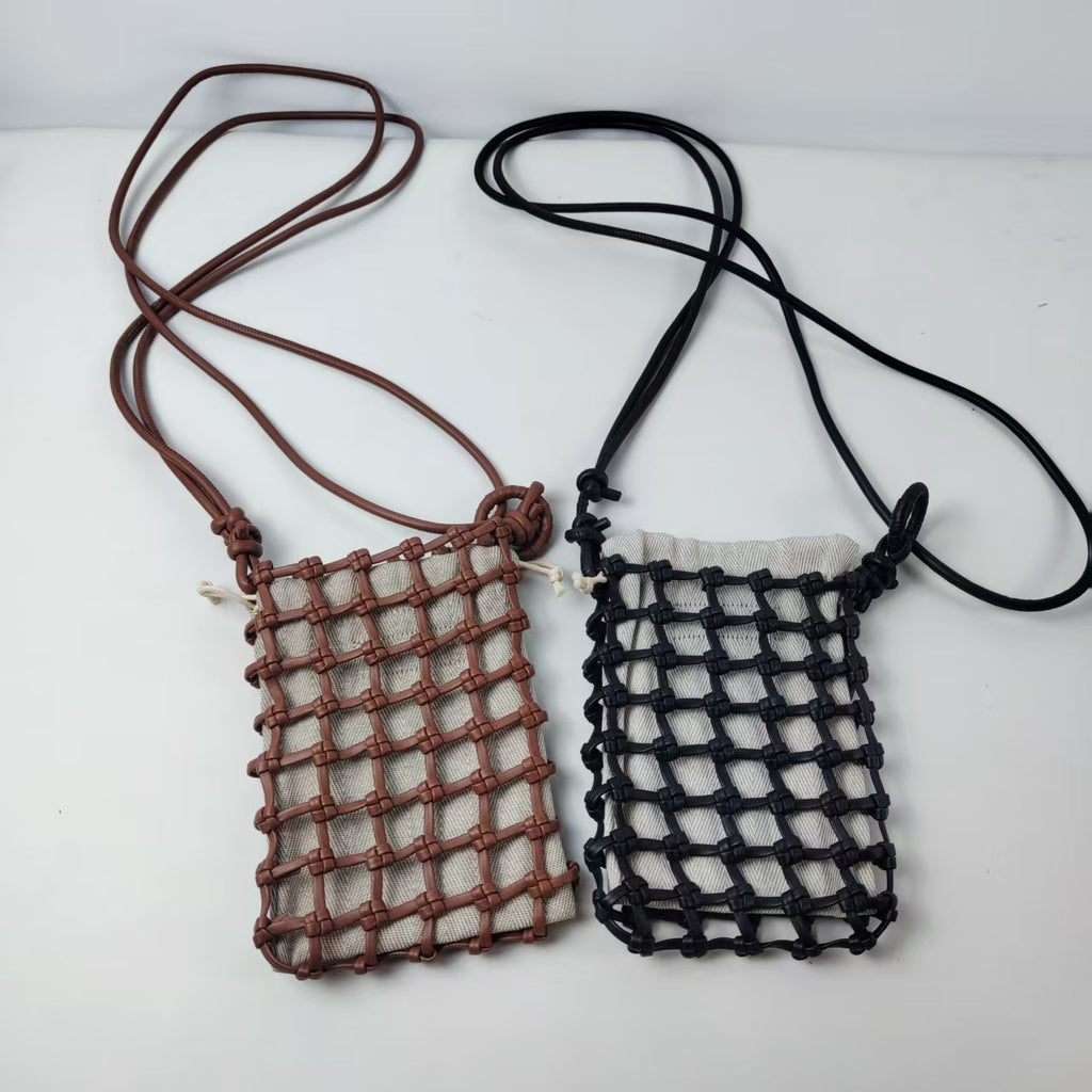 Boho Mini Handwoven Net Crossbody Bag