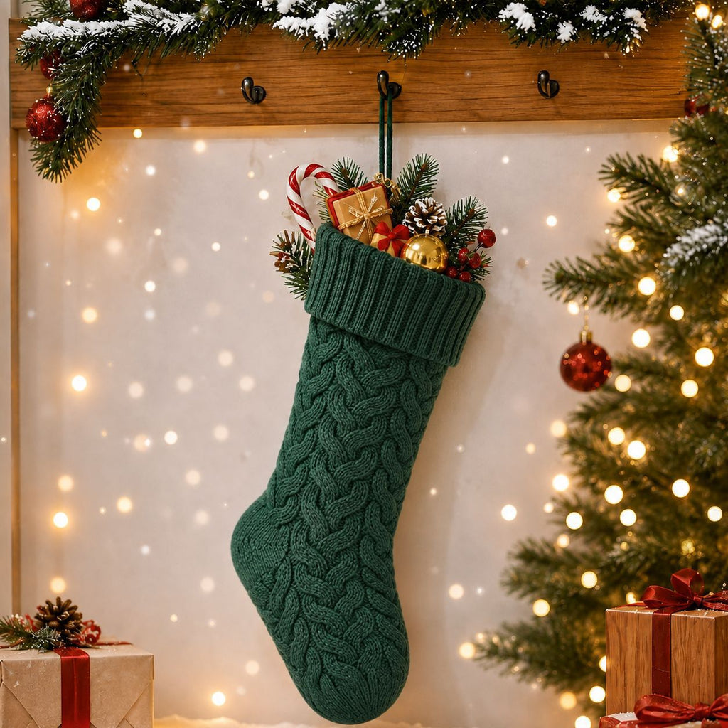 Multiple Styles Christmas Cable Knit Stockings