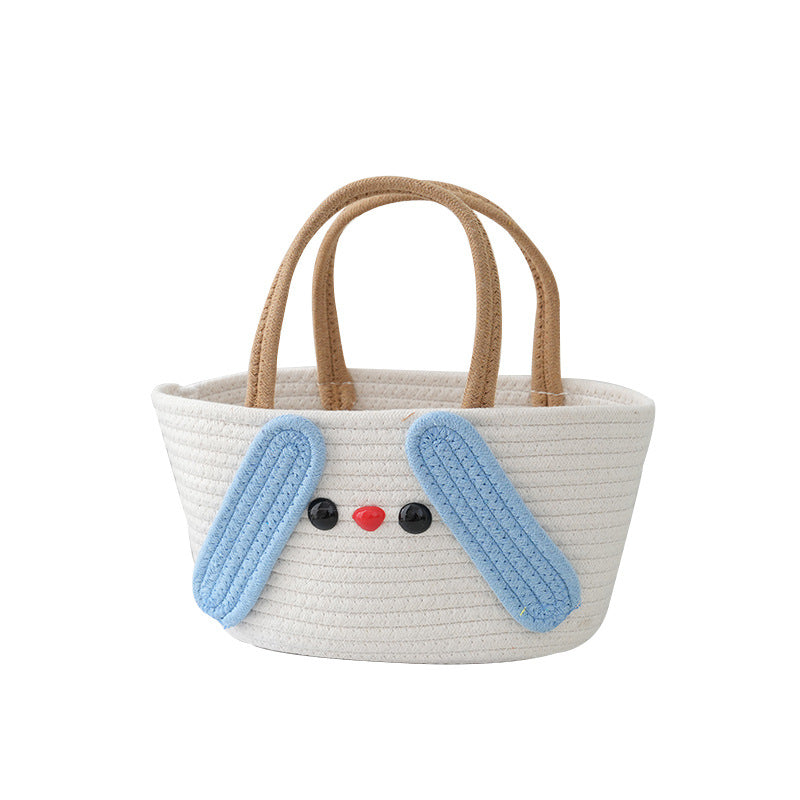 Cartoon Cotton Rope Woven Tote Bag