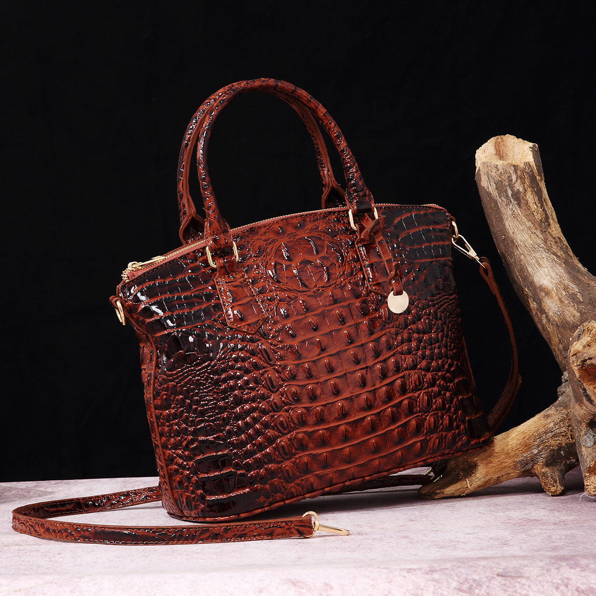 Portable Crossbody Retro Multi-Color Crocodile Pattern Bag