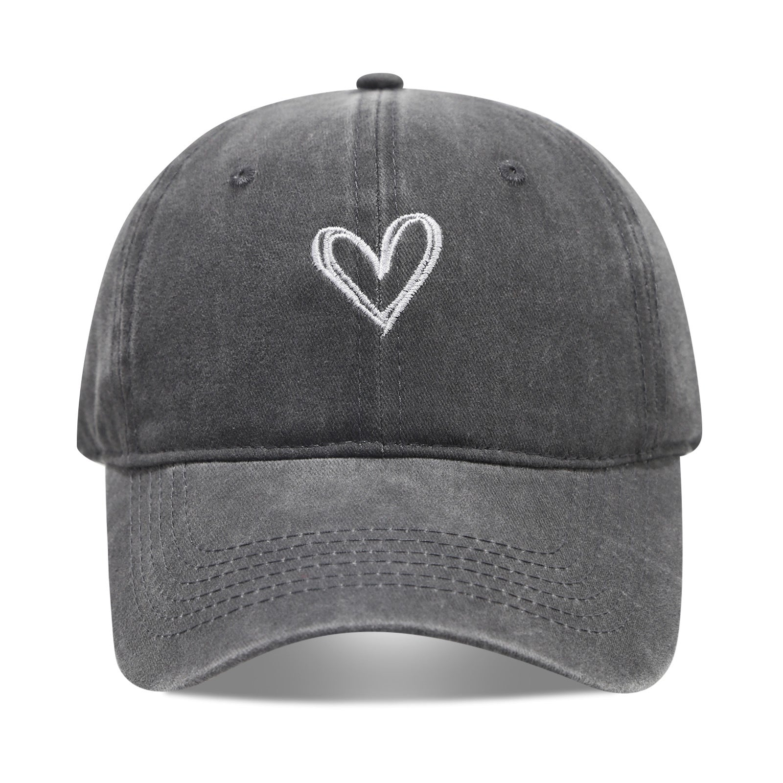 Literary Retro Embroidered Love Soft Peaked Cap