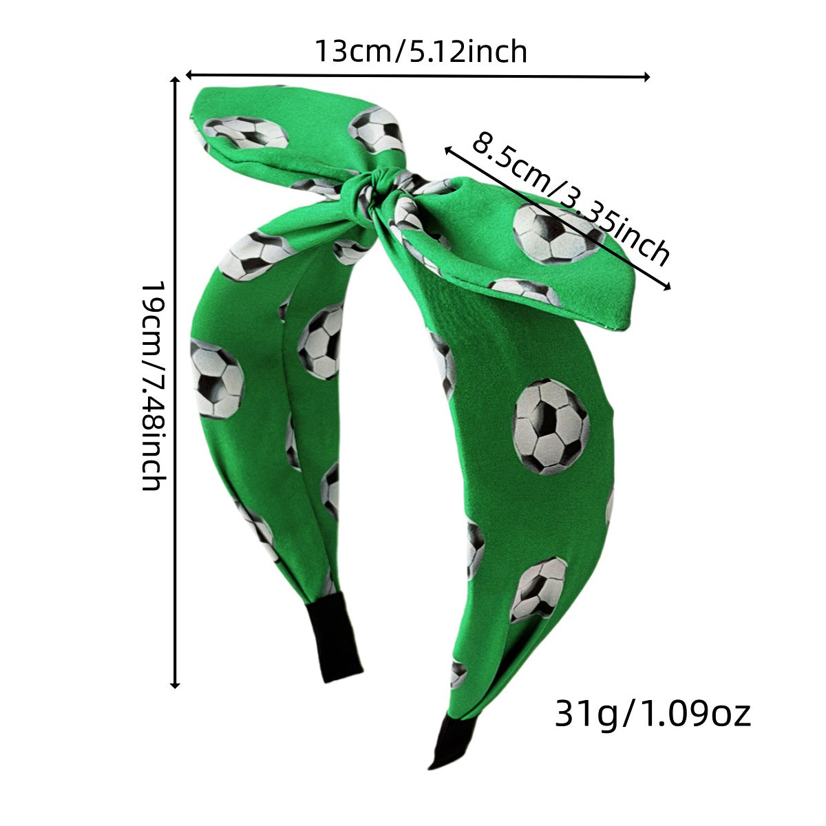 World Cup Football Print Bow Rabbit Ear Headband