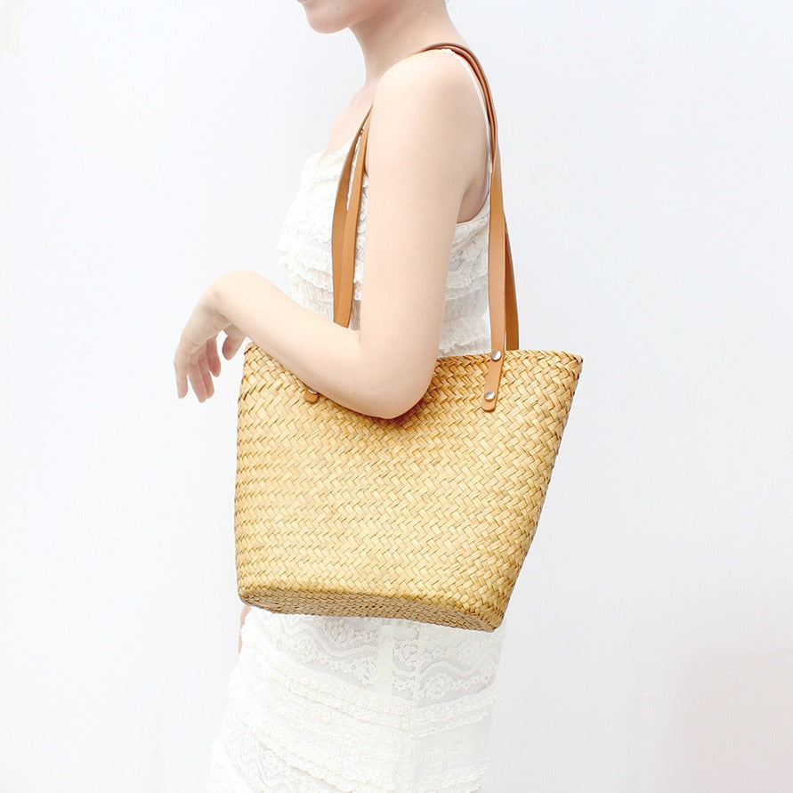 Straw Large Capacity Hand-Woven Retro Beach Shoulder Bag