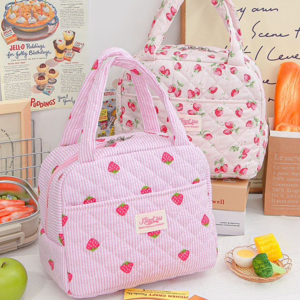 Small Floral Insulated Large Capacity Lunch Bag