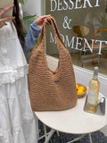 Women Straw Beach Shoulder Hand-Woven Large Capacity Bag