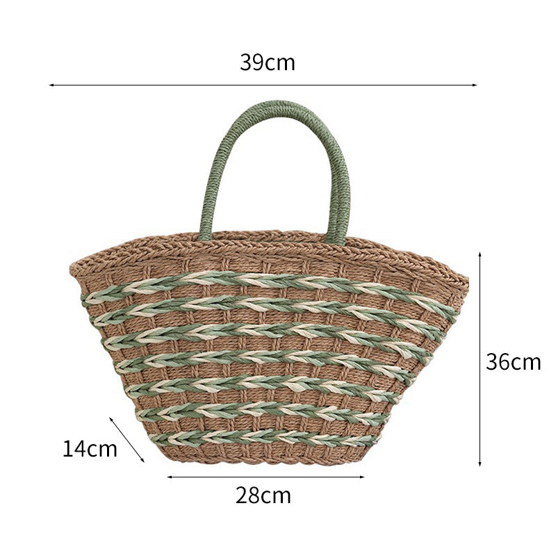Versatile Paper Rope Woven Straw Shopping Bag