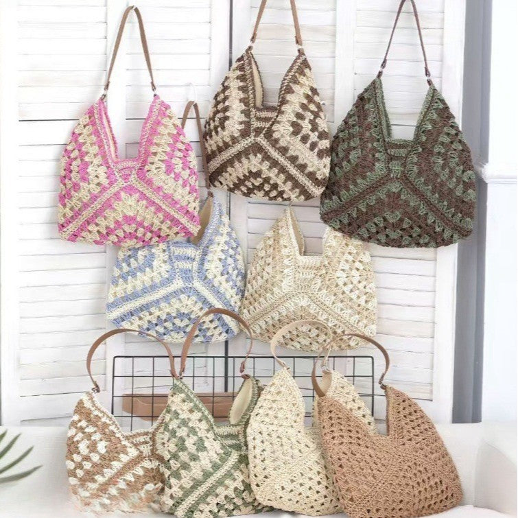 Summer Hollow Woven Straw Versatile Commuter Armpit Bag