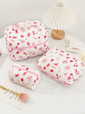 Canvas Striped Octagonal Large-Capacity Toiletry Bag