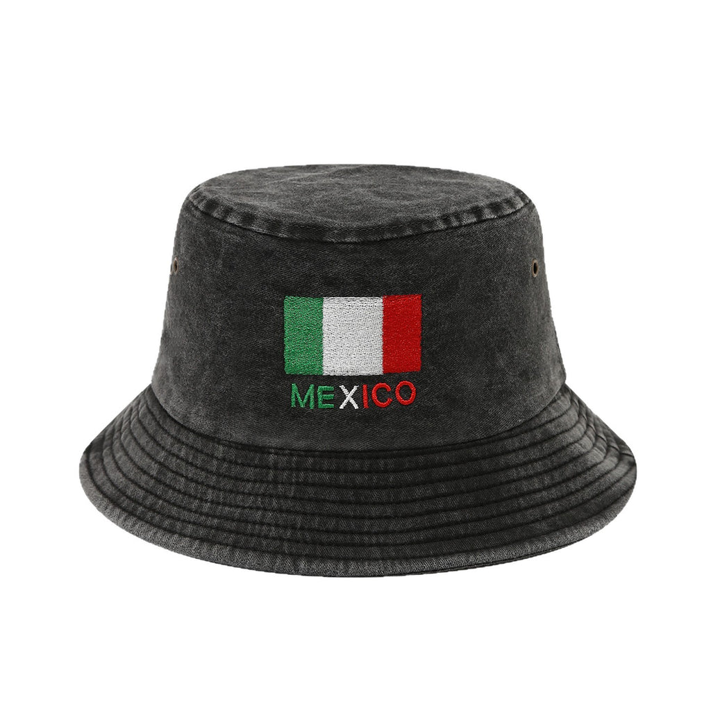 Washed Foldable World Flag Fisherman Hat