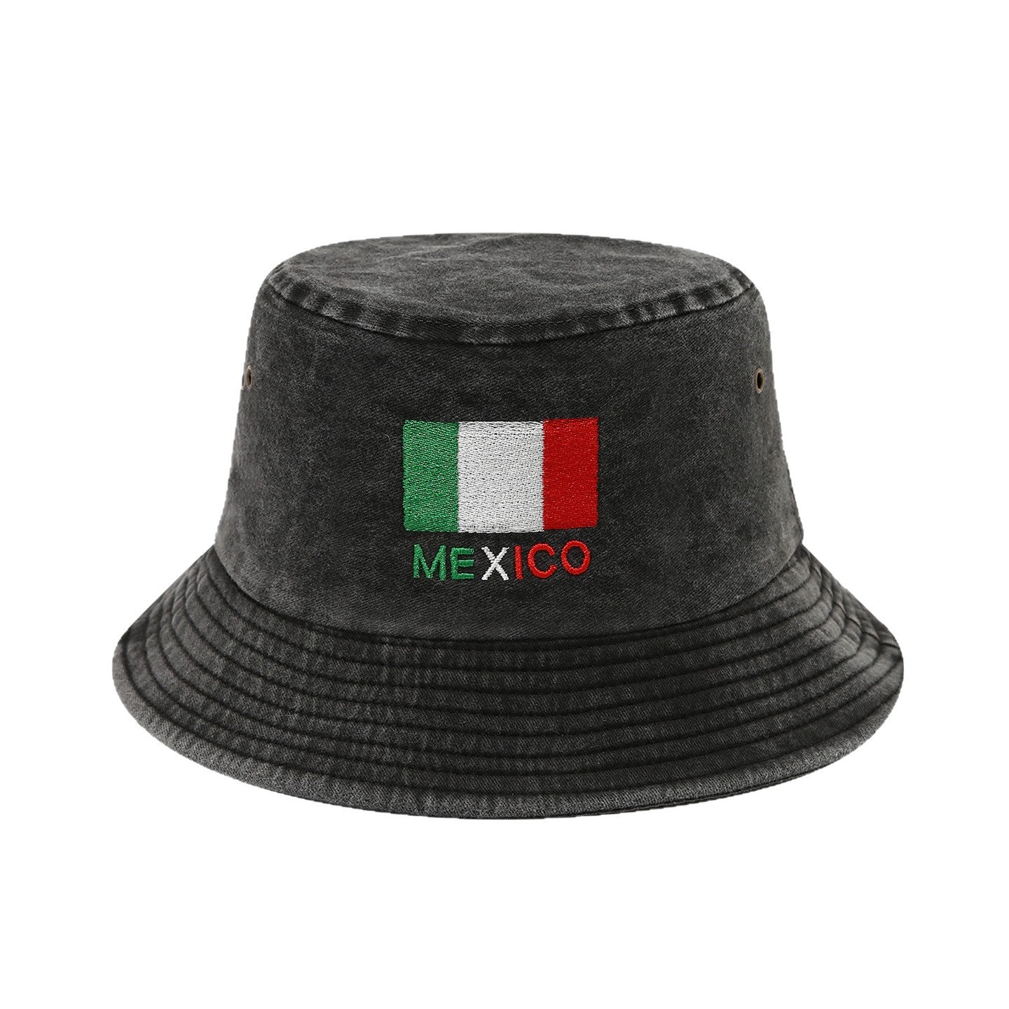 Washed Foldable World Flag Fisherman Hat