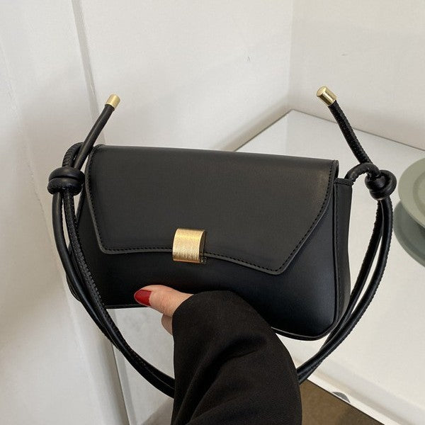 Minimalist Flap Adjustable Knotted Strap Shoulder Bag
