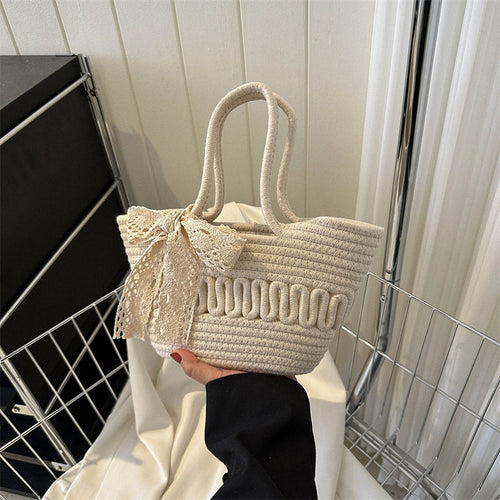 2026 Summer Silk Scarf Woven Large Capacity Casual Forest Style Shoulder Bag