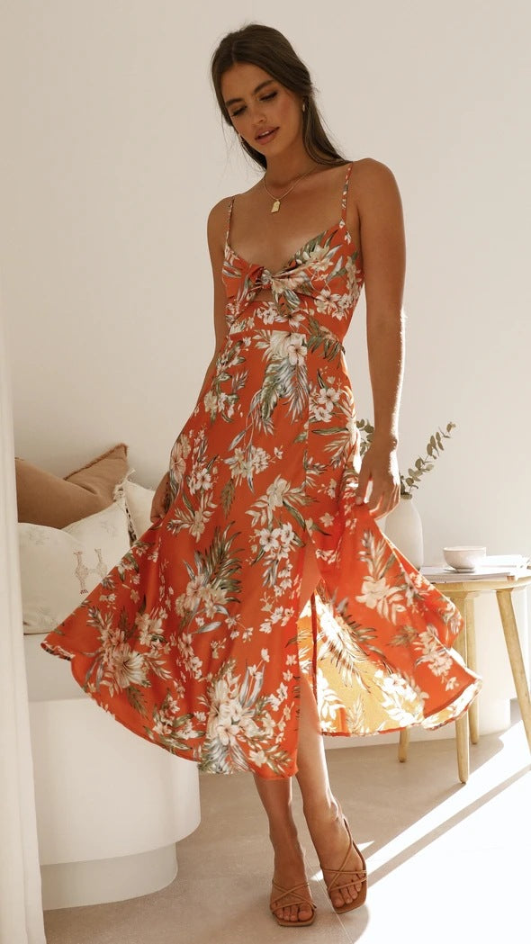 Small Floral Print Fresh Sweet Suspender Dress