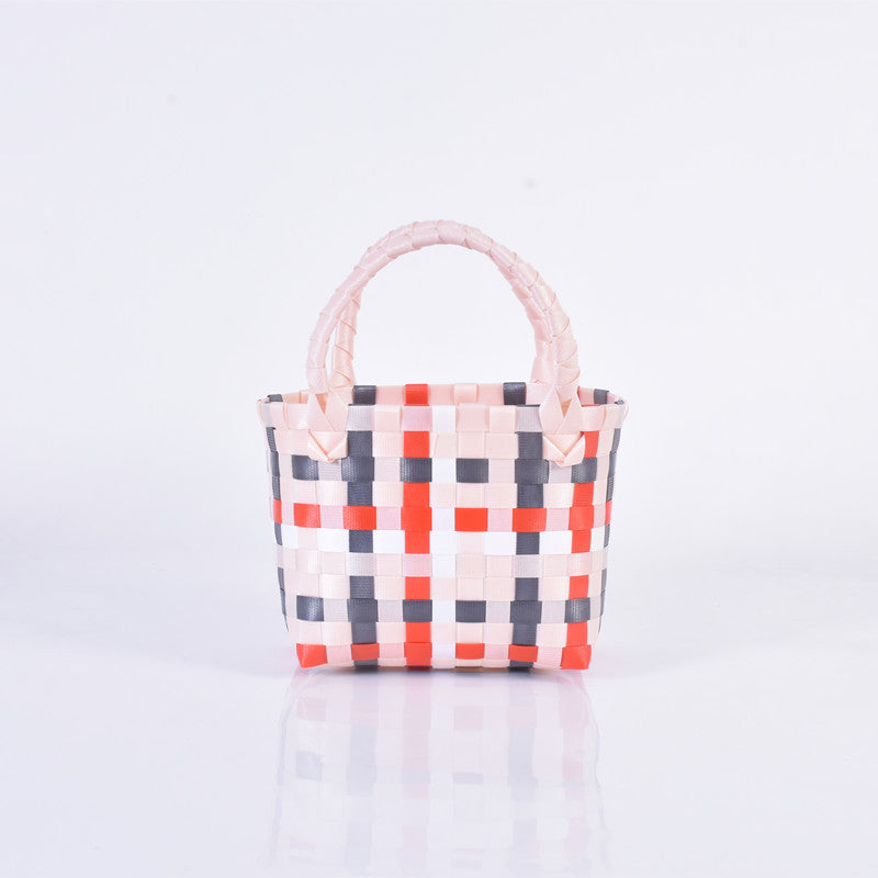Handwoven Plastic Multi-Use Gift Basket