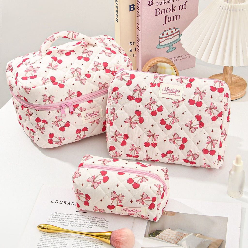 Canvas Striped Octagonal Large-Capacity Toiletry Bag