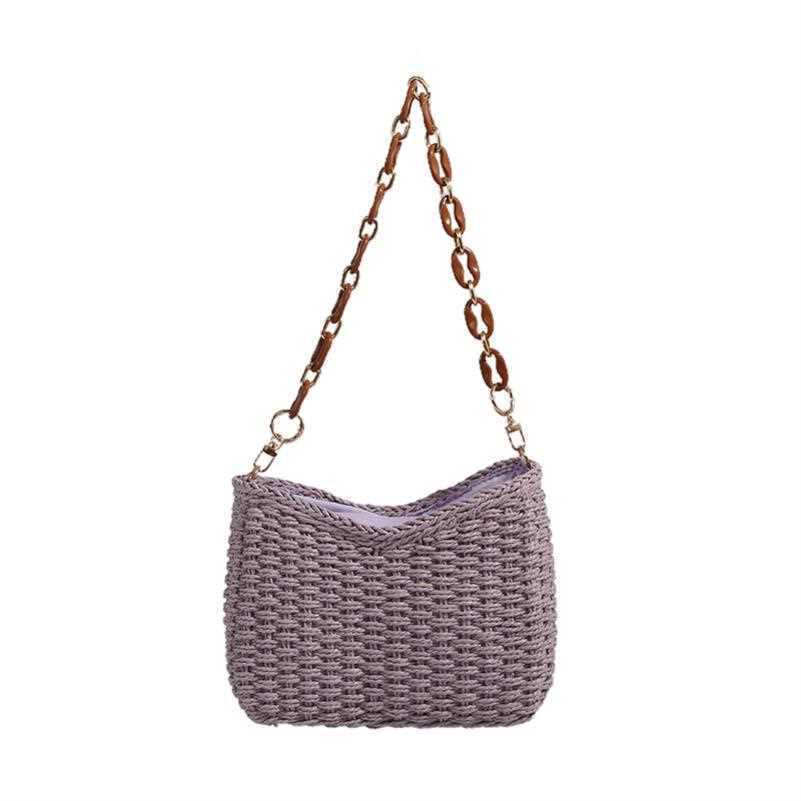 Women Handmade Straw Woven Shoulder Bag, Large Capacity Paper Beach Bag