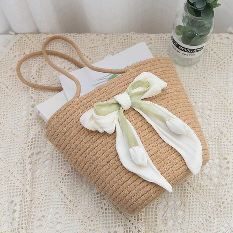 Large Capacity Hand-Woven Tote Crossbody Bag