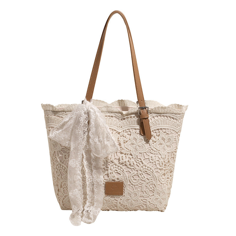 Unique Korean Large Woven Summer New Hollow Lazy Shoulder Beach Bag