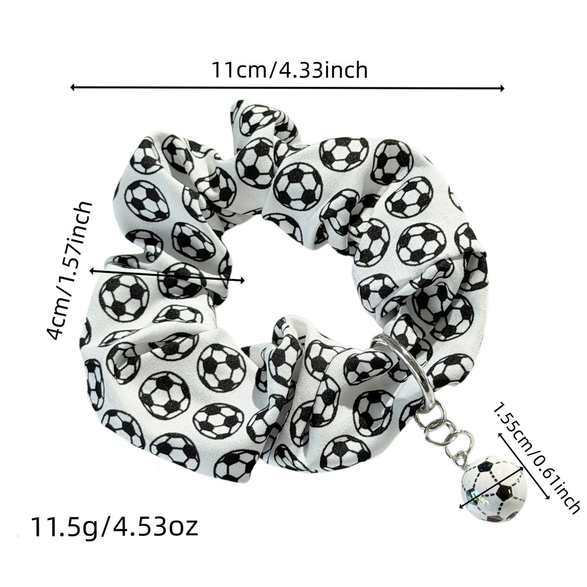 World Cup Football Scrunchie with Pendant