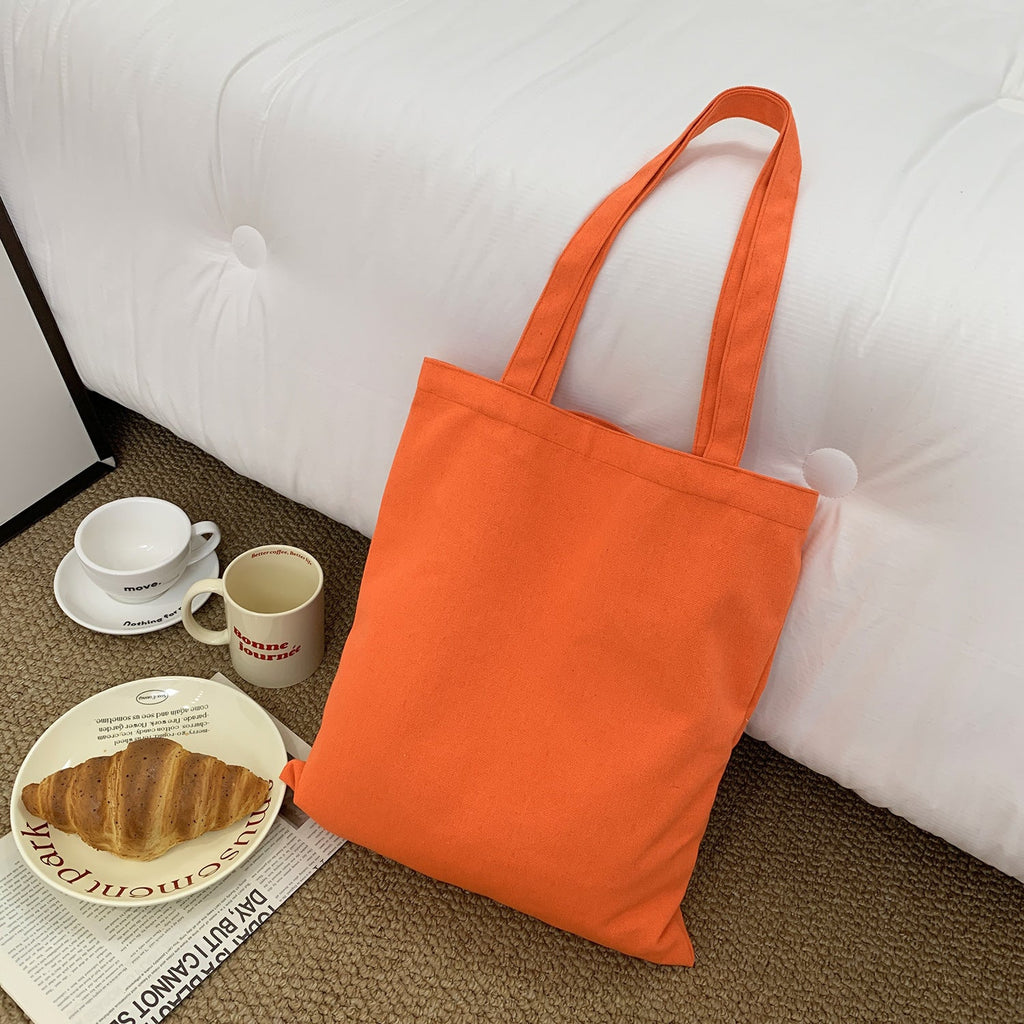 2026 Women  Colored Blank Canvas Tote Bag