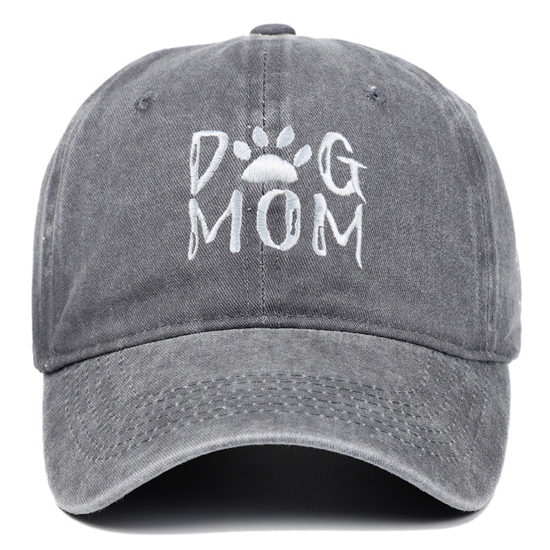 Washed Pure Cotton Embroidered Large Brim Cap