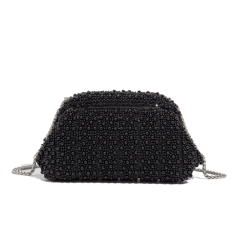High-End Pearl Clip Evening Clutch Bag