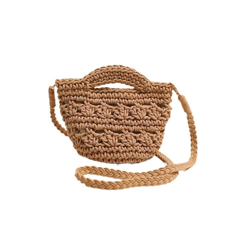 Crossbody Cotton Woven New Cute Handheld Hollow Straw Beach Bag