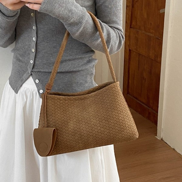 Textured Woven Shoulder Bag for Versatile Everyday Styling