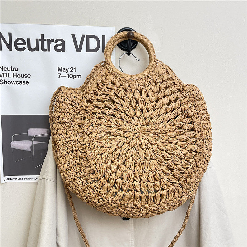 Women Forest Straw Shoulder Beach 2026 New Travel Chain Crossbody Bag