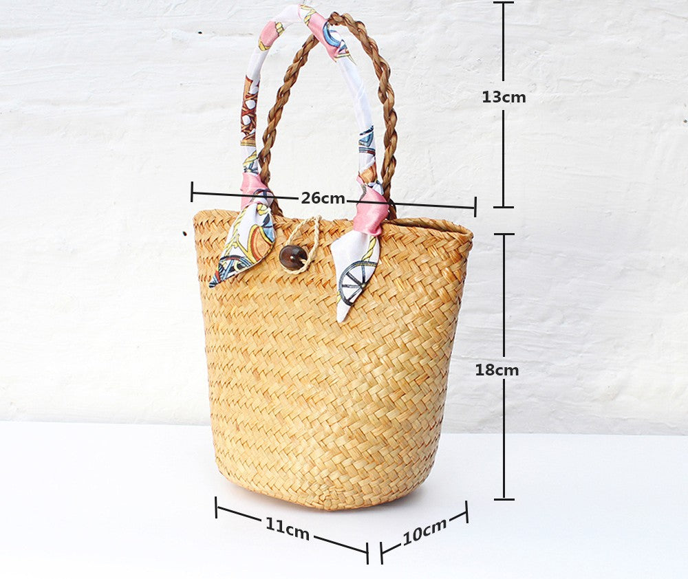 Niche Design Straw Woven Tote Bag