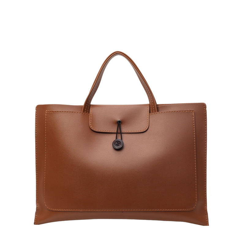 Minimalist Structured PU Leather Tote Bag
