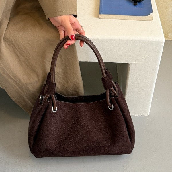 Woven Texture Tote with Elegant Structure