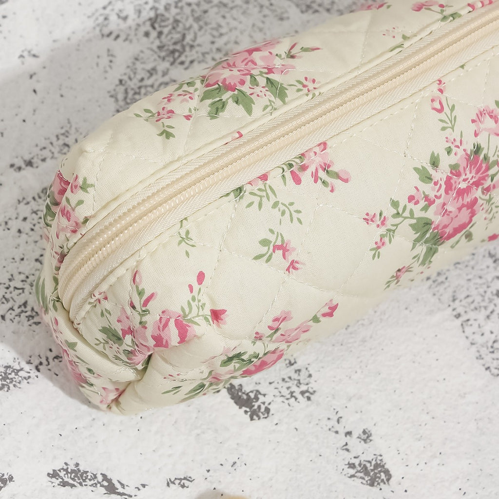 Fresh Floral Cotton Cosmetic Bag