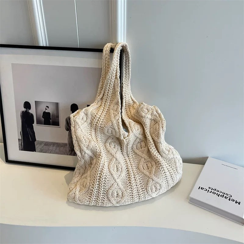 Women Yarn 2026 New Hand Knit Underarm Unique Shoulder Commute Tote Bag