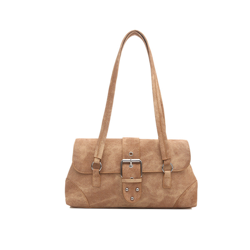 Buckle Strap Structured Large Capacity PU Tote Bag