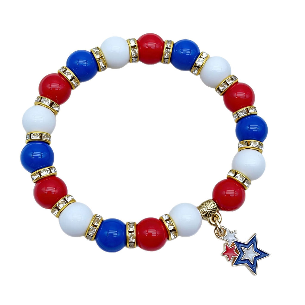 Independence Day Beaded Flag Color Bracelet